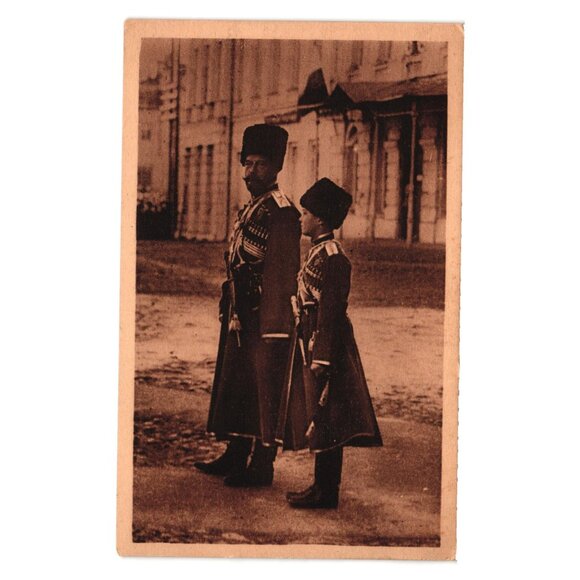 Vintage Uniformed Soldiers Postcard Early 20th Century Sepia Art L Patras Paris - Picture 1 of 2